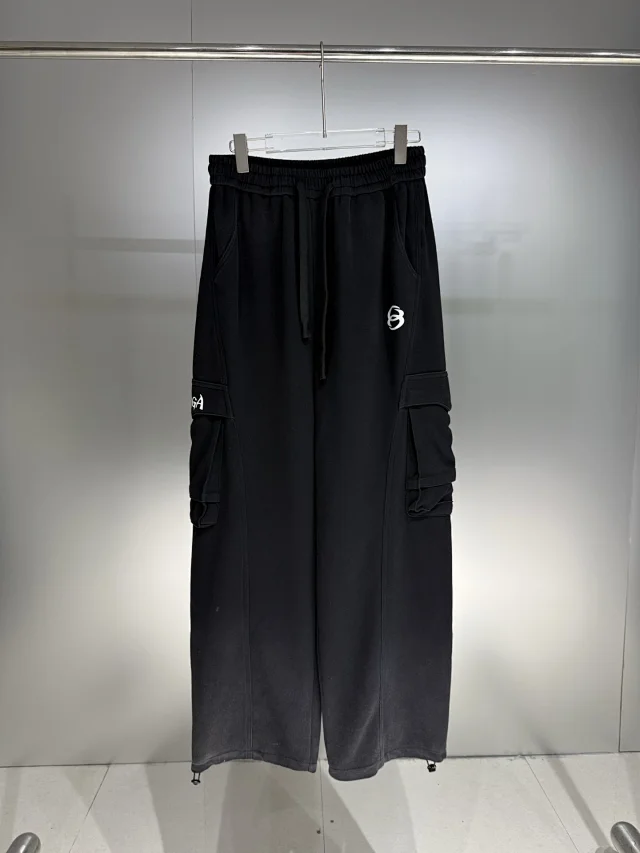 Balenciaga Trousers Wide-leg drawstring sweatpants with side stripes product detail image 6