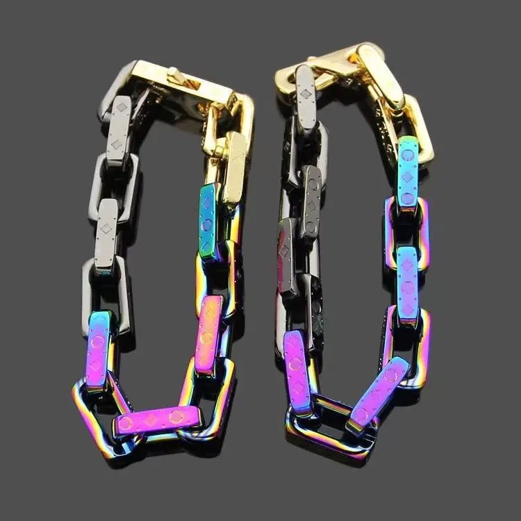 Design Chain Link Bracelet Black Multicolor Jewelry - 11