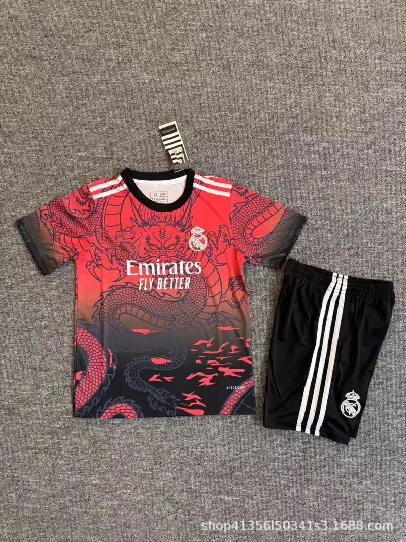 Real Madrid Dragon Graphic Jersey Set Purple / Black - 5