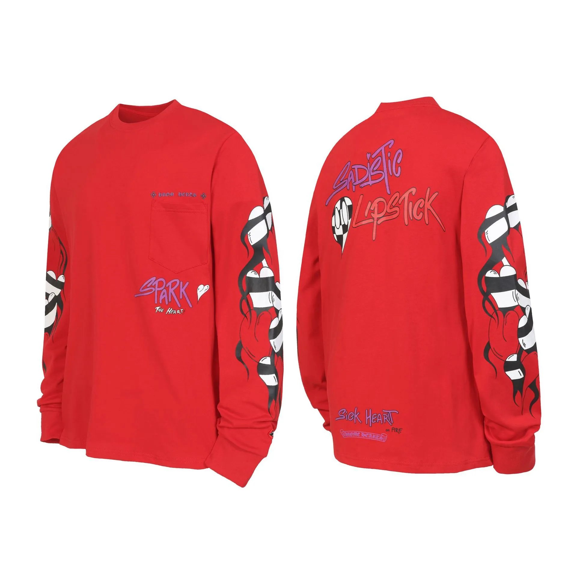 Design Long Sleeve Polo Shirt with Geometric Stripe Pattern Multicolor Tops Polo - 14
