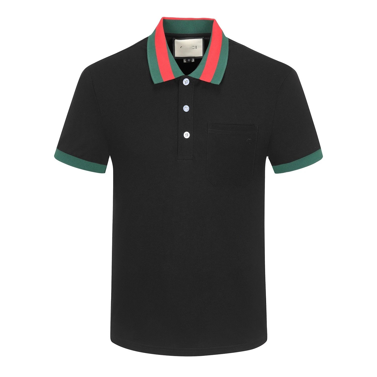 Unbranded Short-sleeve polo shirts with assorted logo and stripe designs — 26003 black