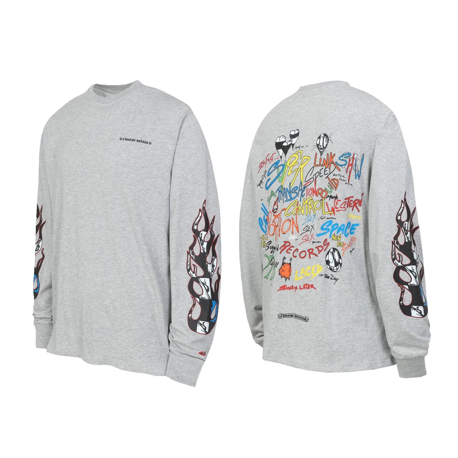 Design Long Sleeve Polo Shirt with Geometric Stripe Pattern Multicolor Tops Polo - 16
