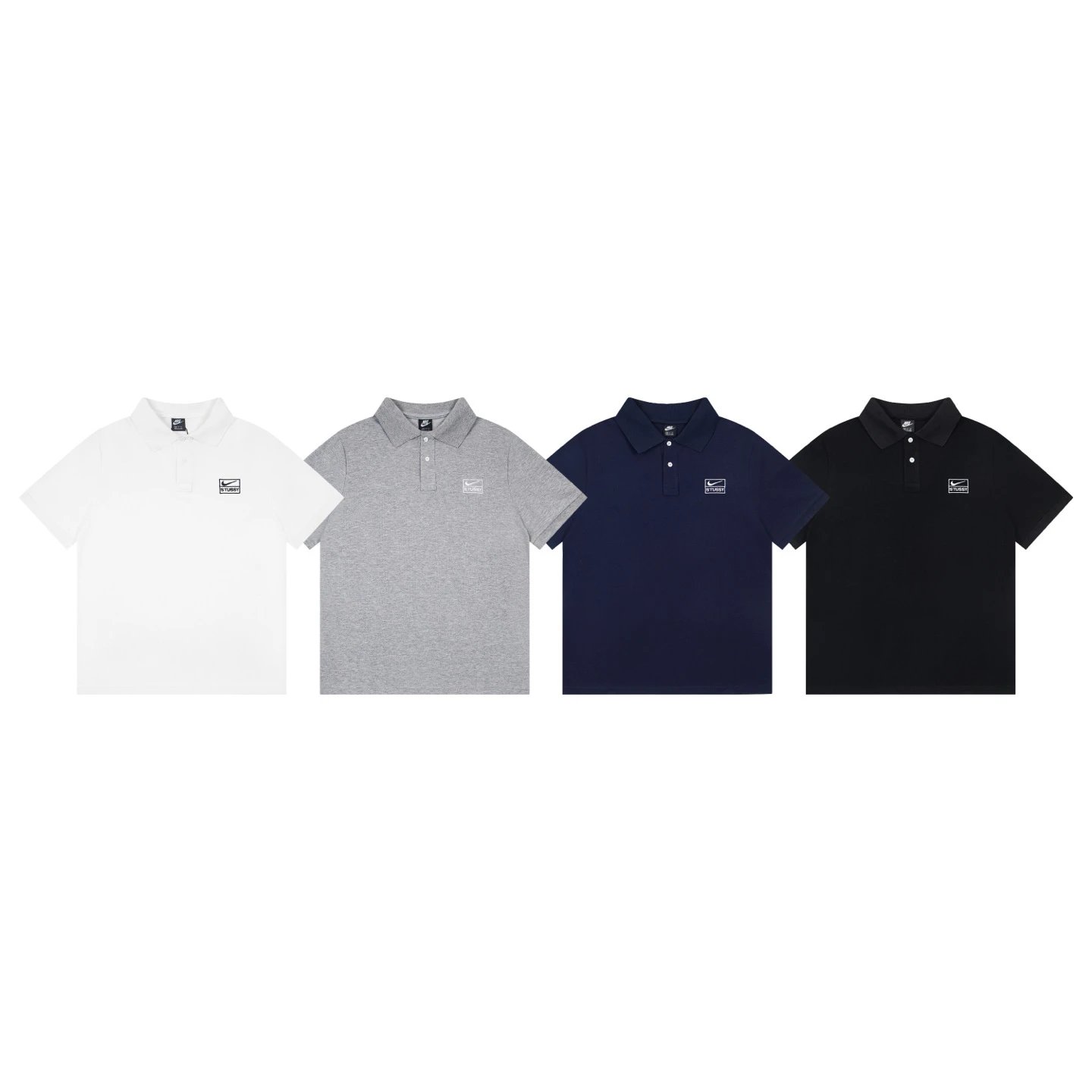 Stussy x Nike Polo Shirt Gray - 4