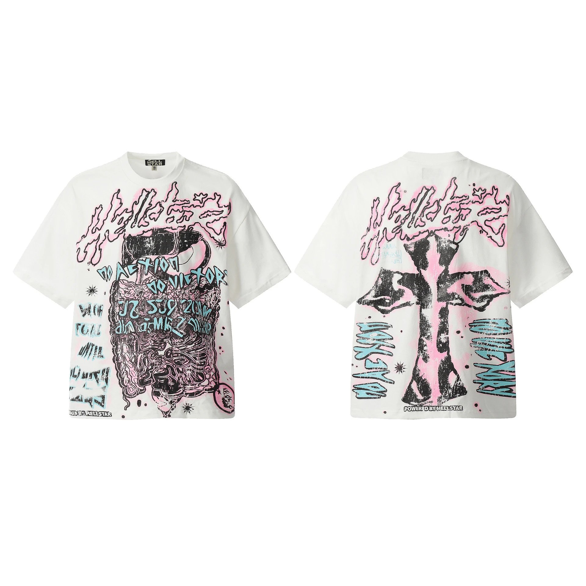Hellstar Hellstar Graphic Print Oversized T-Shirt White - 20