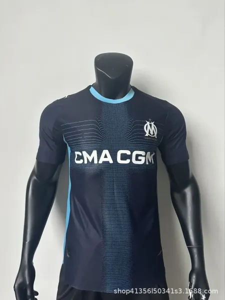 Olympique de Marseille Third Jersey Navy Blue with Light Blue Accents Jersey - 1