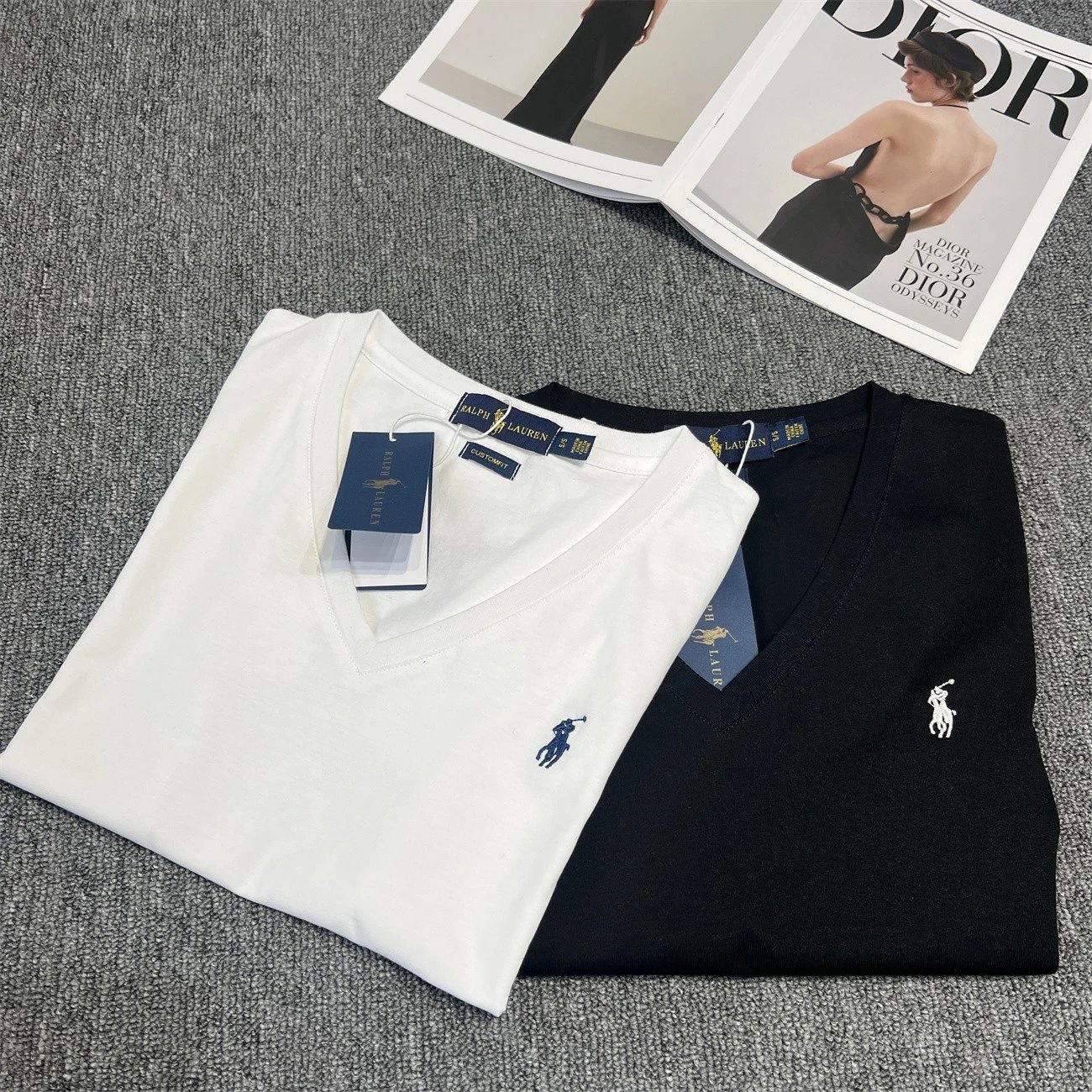 Polo Ralph Lauren V-Neck Logo Tee Black T-Shirt - 3