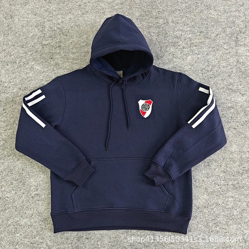 Design River Plate Yellow Hoodie with Club Crest and Stripe Sleeves Hoodie - 10