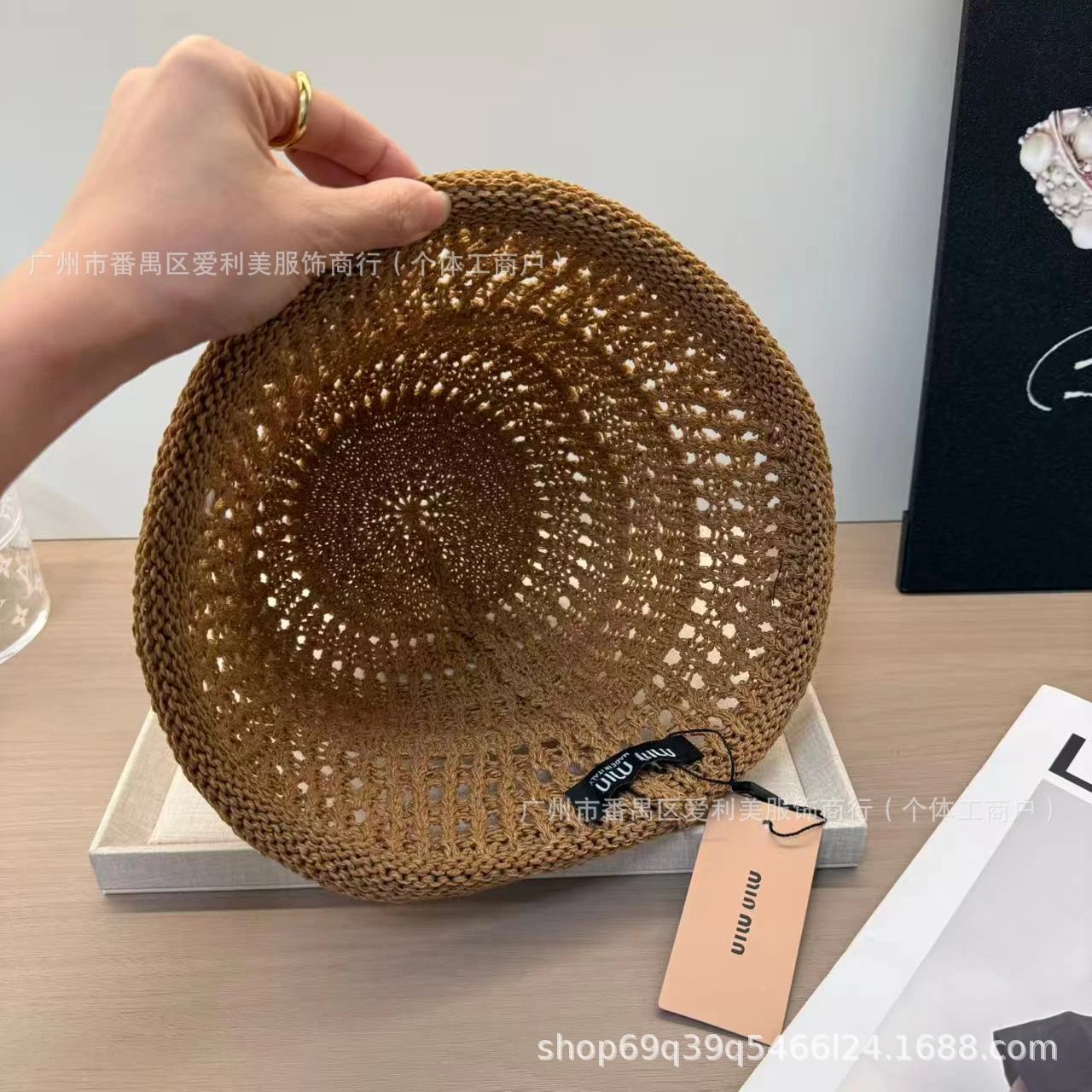 Miu Miu Knit Bucket Hat Beige Accessories - 10