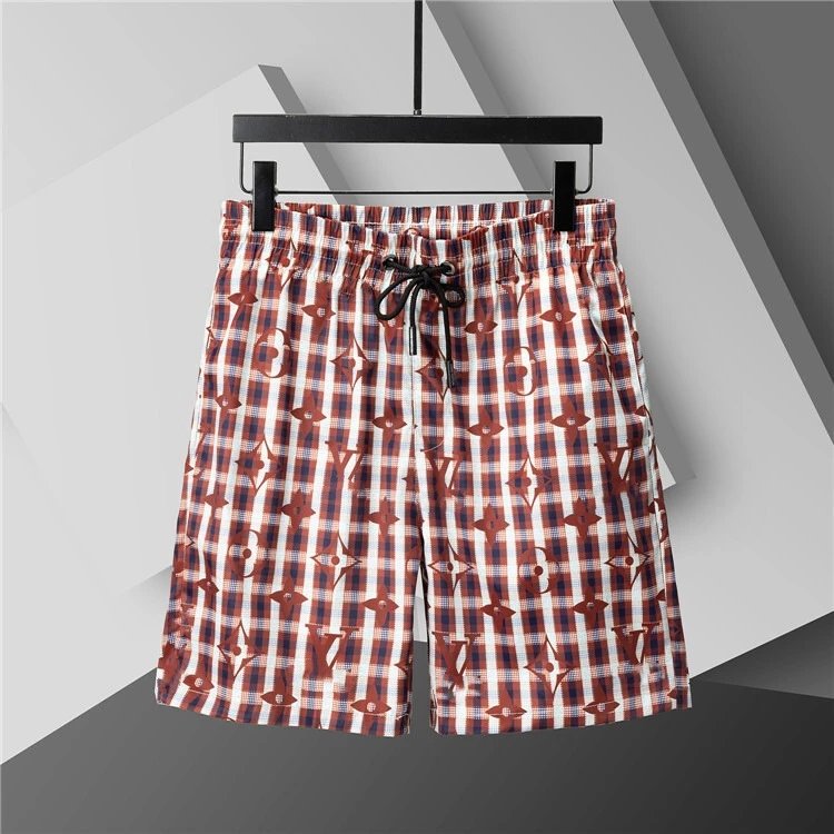 Unbranded Swimwear Elastic-waist drawstring mesh-lined swim shorts — 3853 Chestnut color
