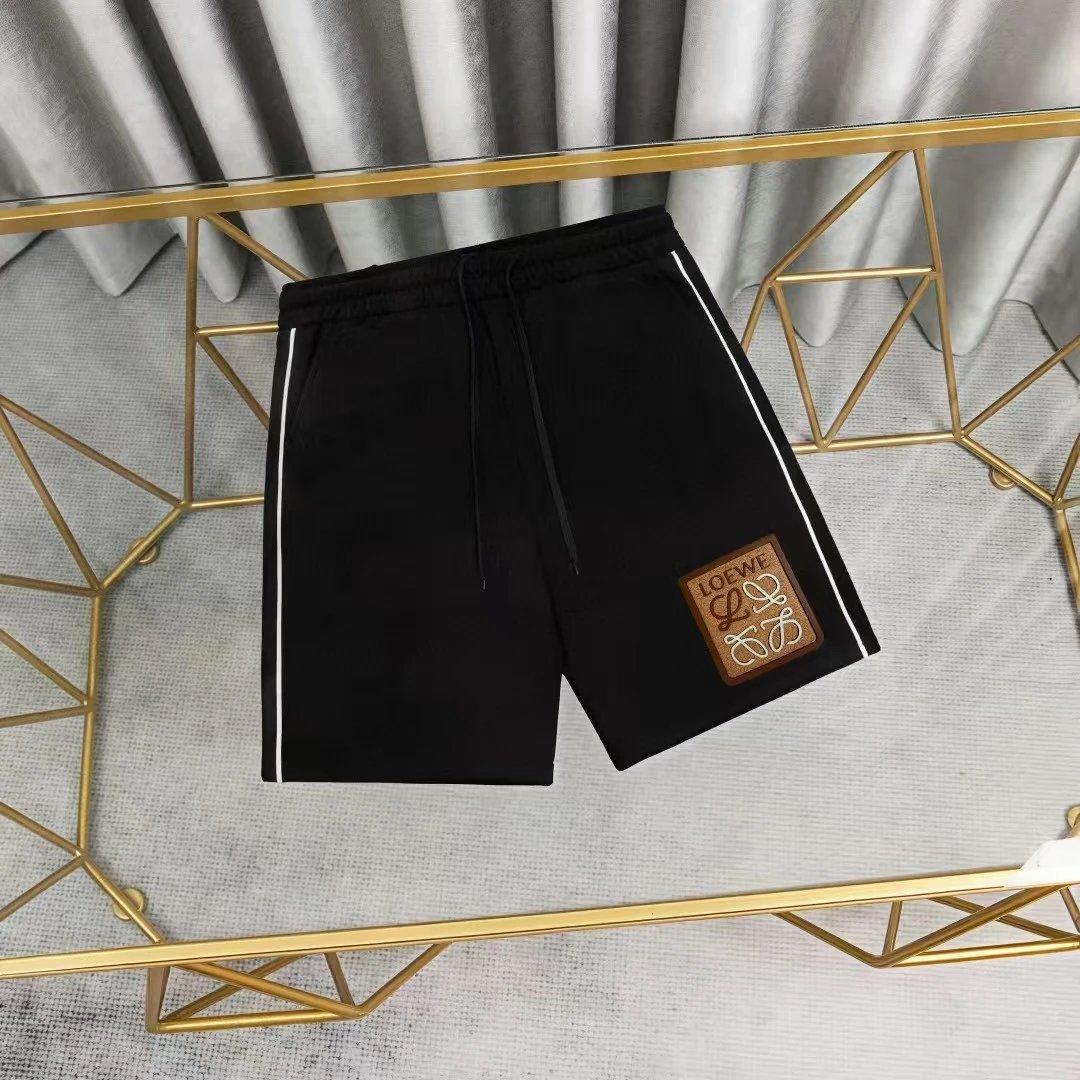 Loewe Logo Patch White Shorts with Black Stripe - 5