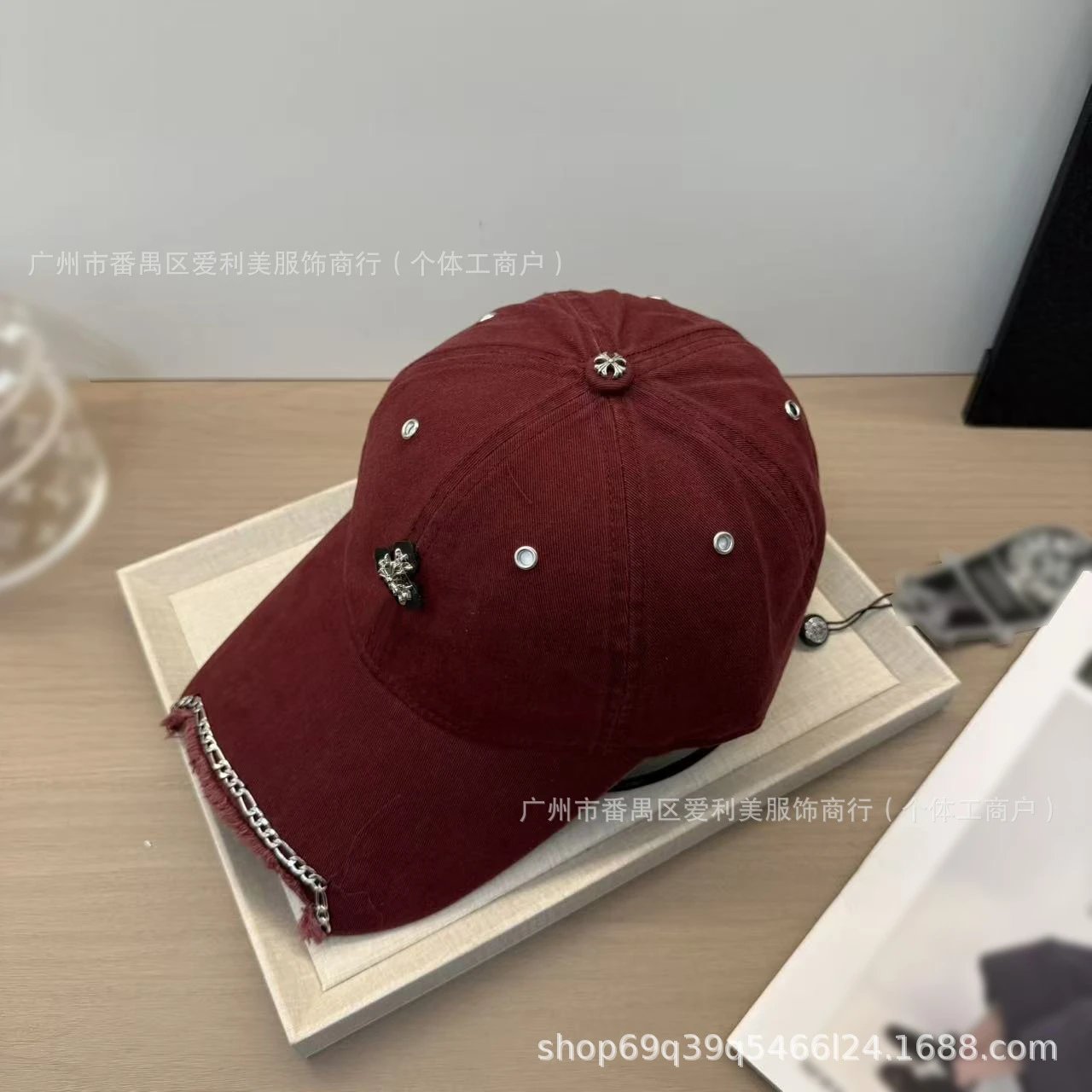 Chrome Hearts Cross Logo Distressed Black Baseball Cap - 4