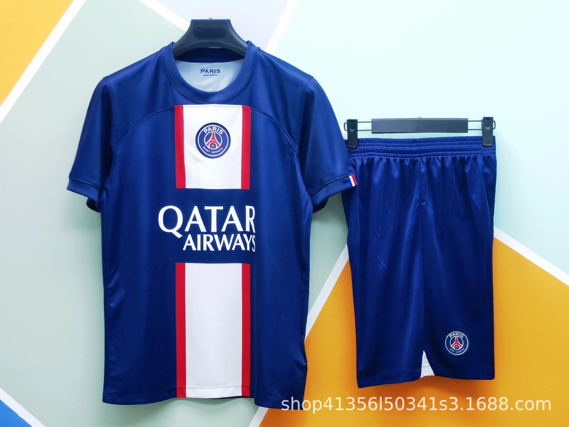 FC Barcelona 2023-24 Home Jersey Navy Blue Red Striped Football Kit - 15
