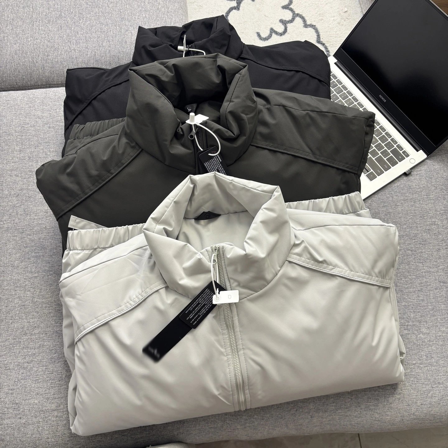 Stone Island Shadow Project Light Gray Windbreaker Jacket - 11