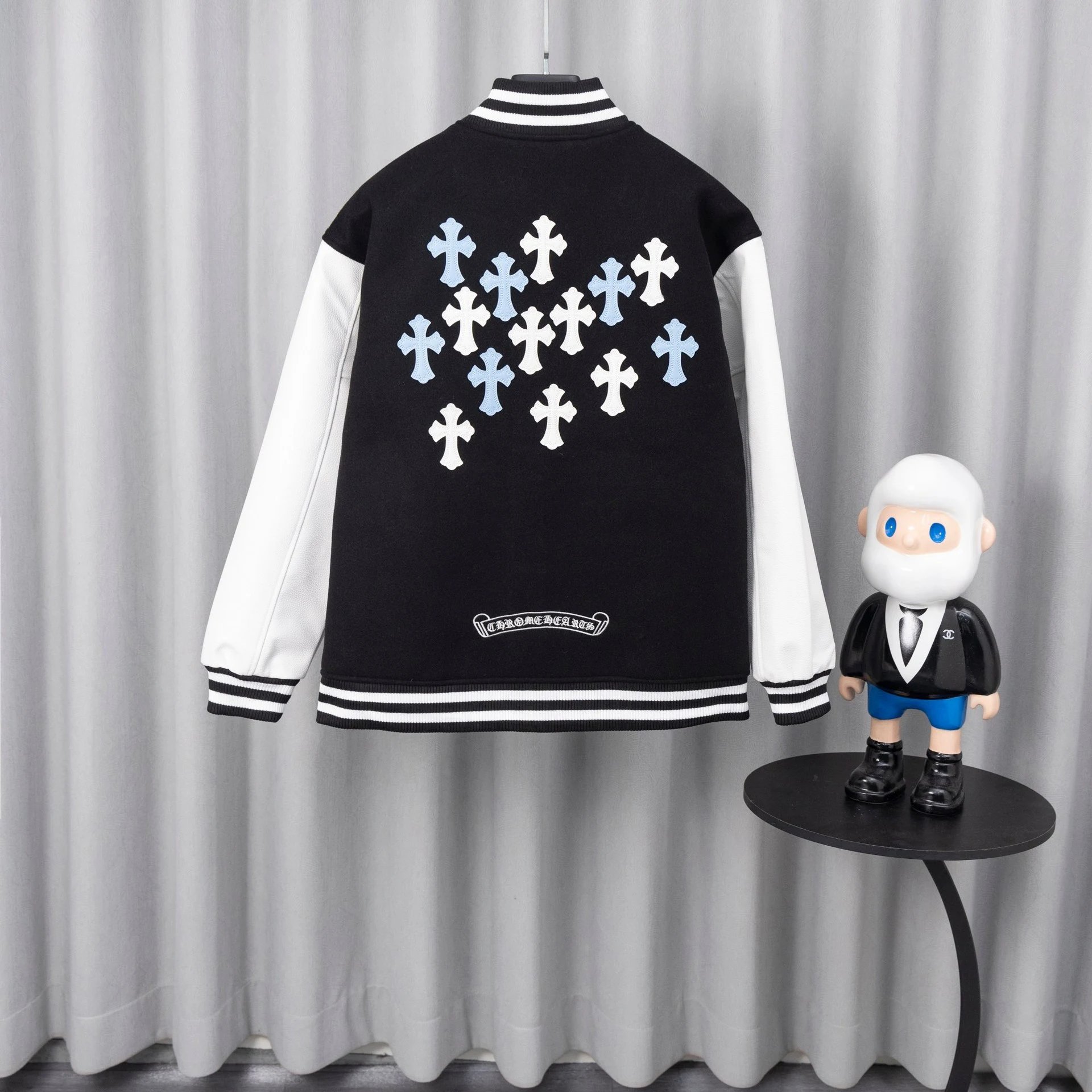 Chrome Hearts Varsity Jacket Black and White Outerwear Jacket - 4