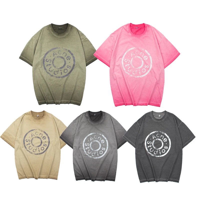 Acne Studios Logo Print Washed Gray T-Shirt - 2