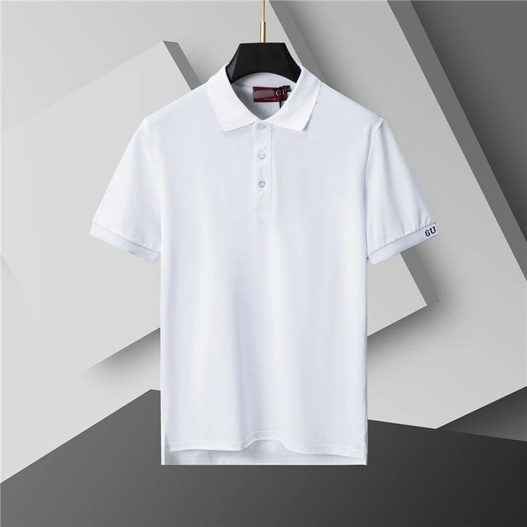 Unbranded Short-sleeve polo shirts with assorted logo and stripe designs — 433 white