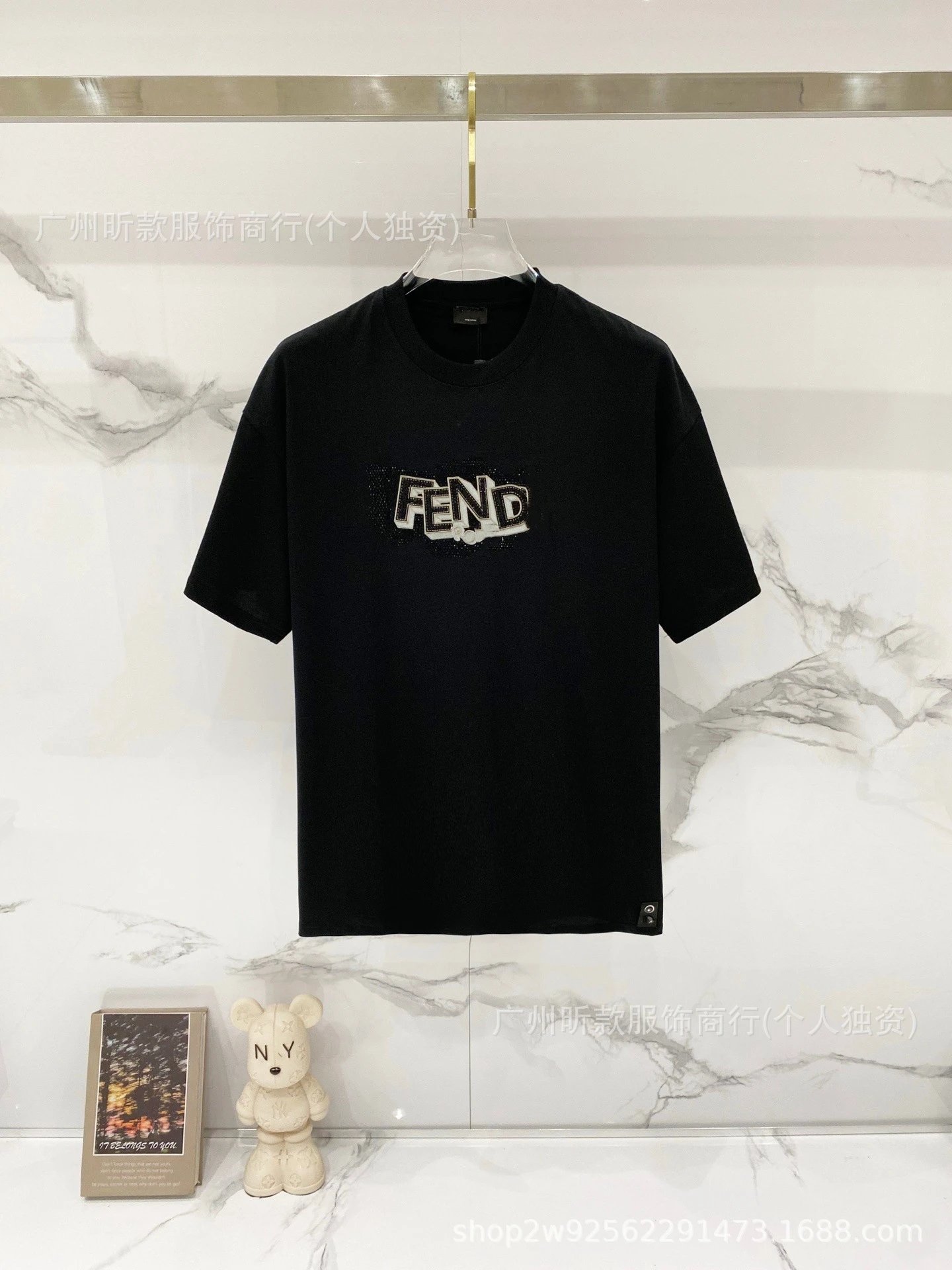 Fendi Monster Eyes Logo Black T-Shirt - 35