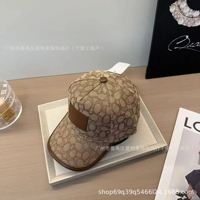 Coach Hats Baseball Cap with All-Over C Pattern and Leather Logo Patch product detail image 2