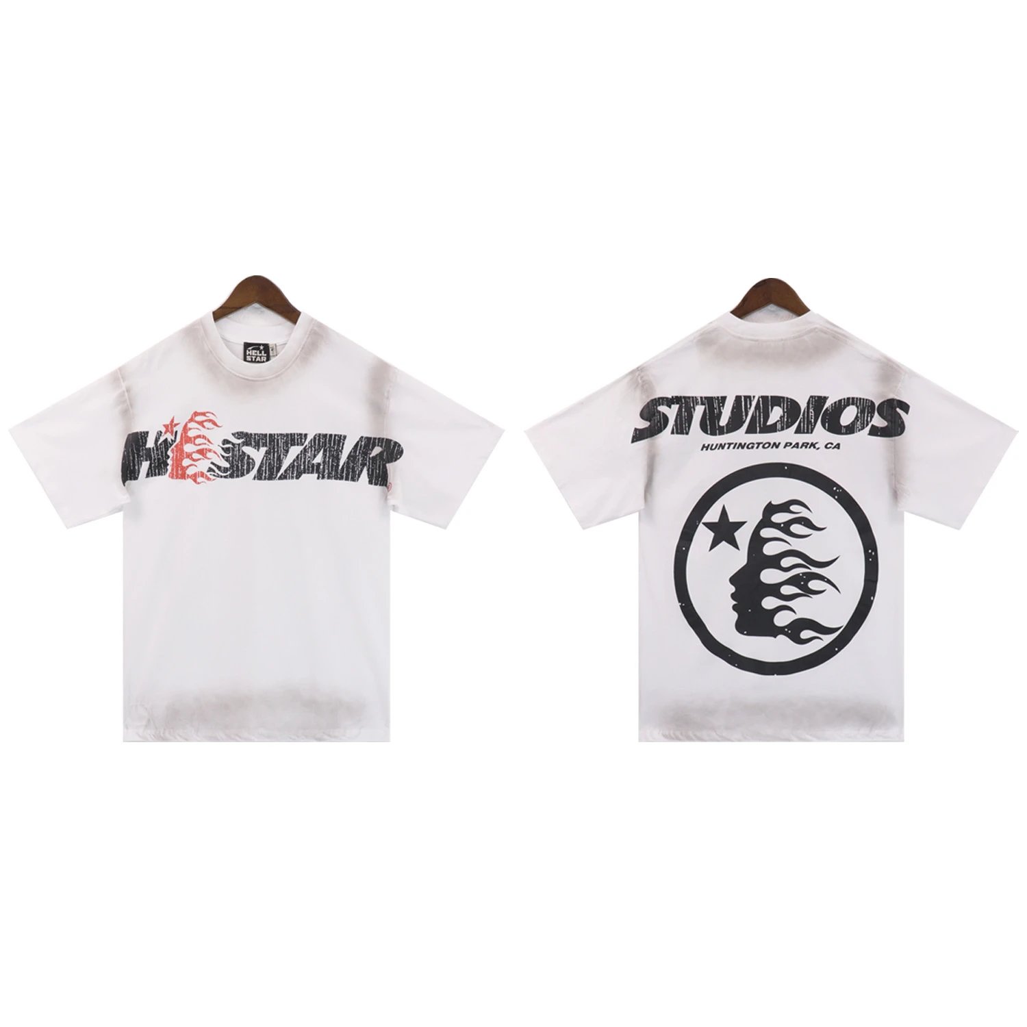 Hellstar Star Flame Graphic T-Shirt White - 24