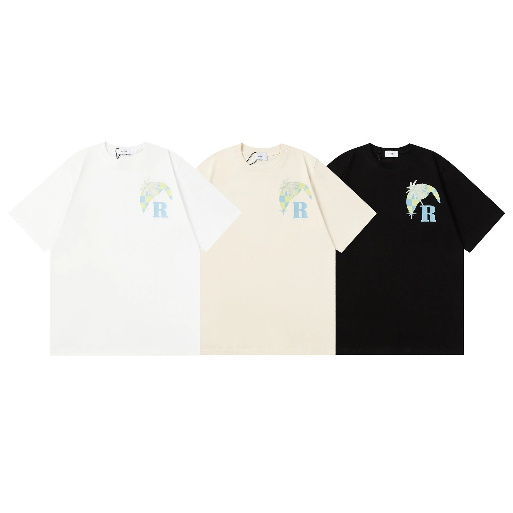 Rhude Graphic Print Cream T-Shirt - 25