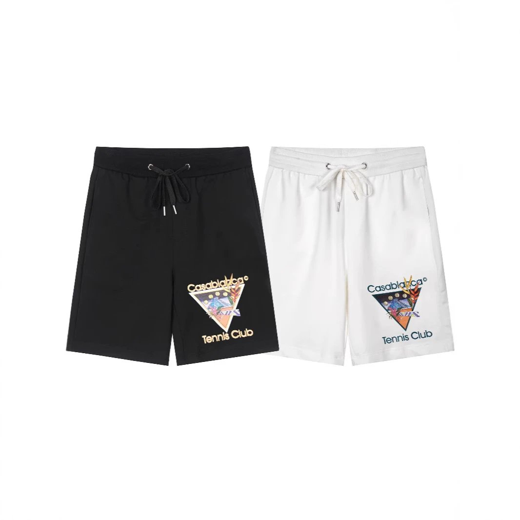 Plaza Casa Graphic Print Drawstring Waist Shorts White - 3
