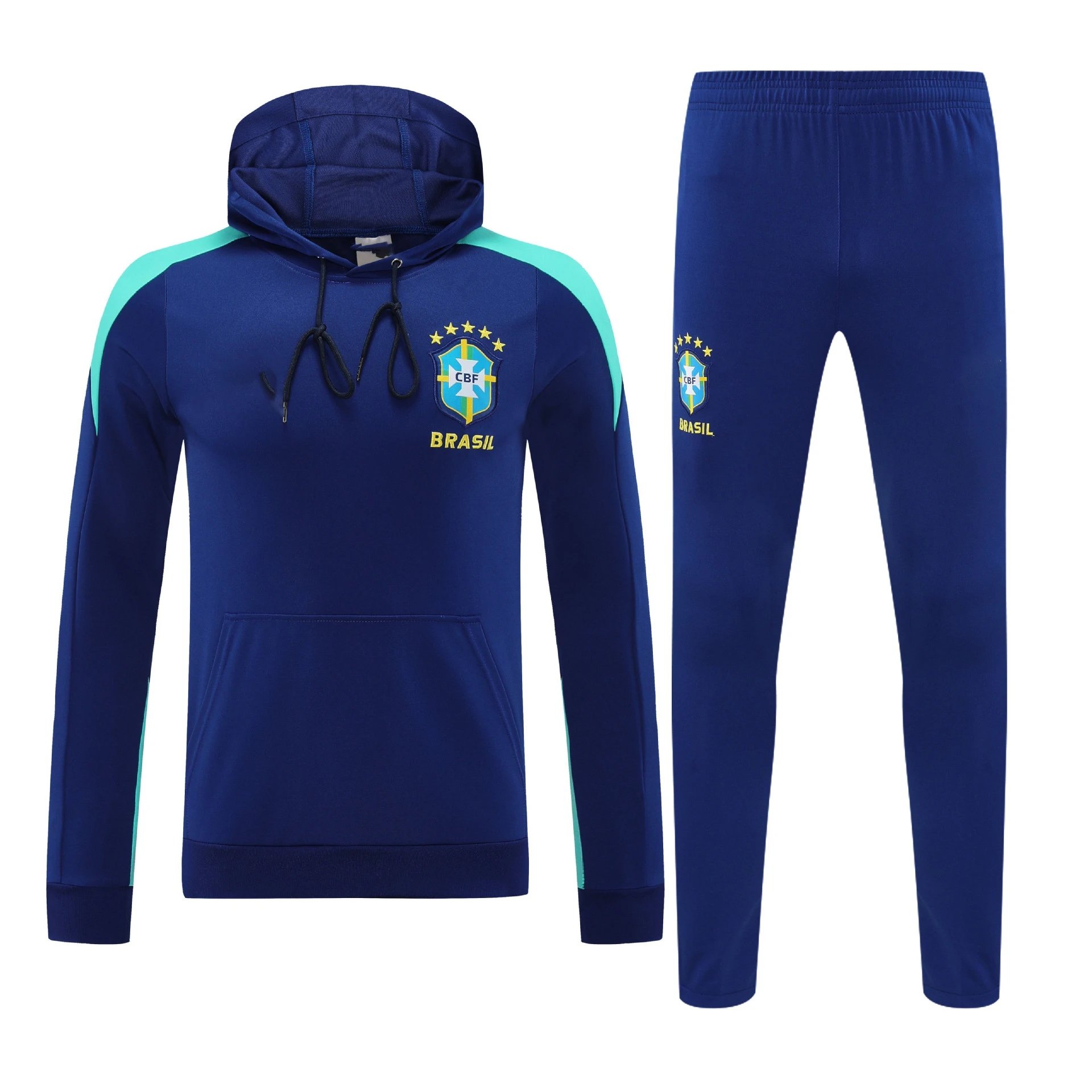 Flamengo Training Hoodie and Sweatpants Set Turquoise Navy Tracksuit - 13