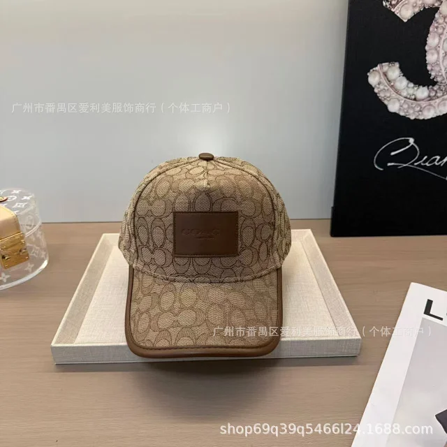 Coach Hats Baseball Cap with All-Over C Pattern and Leather Logo Patch product detail image 3