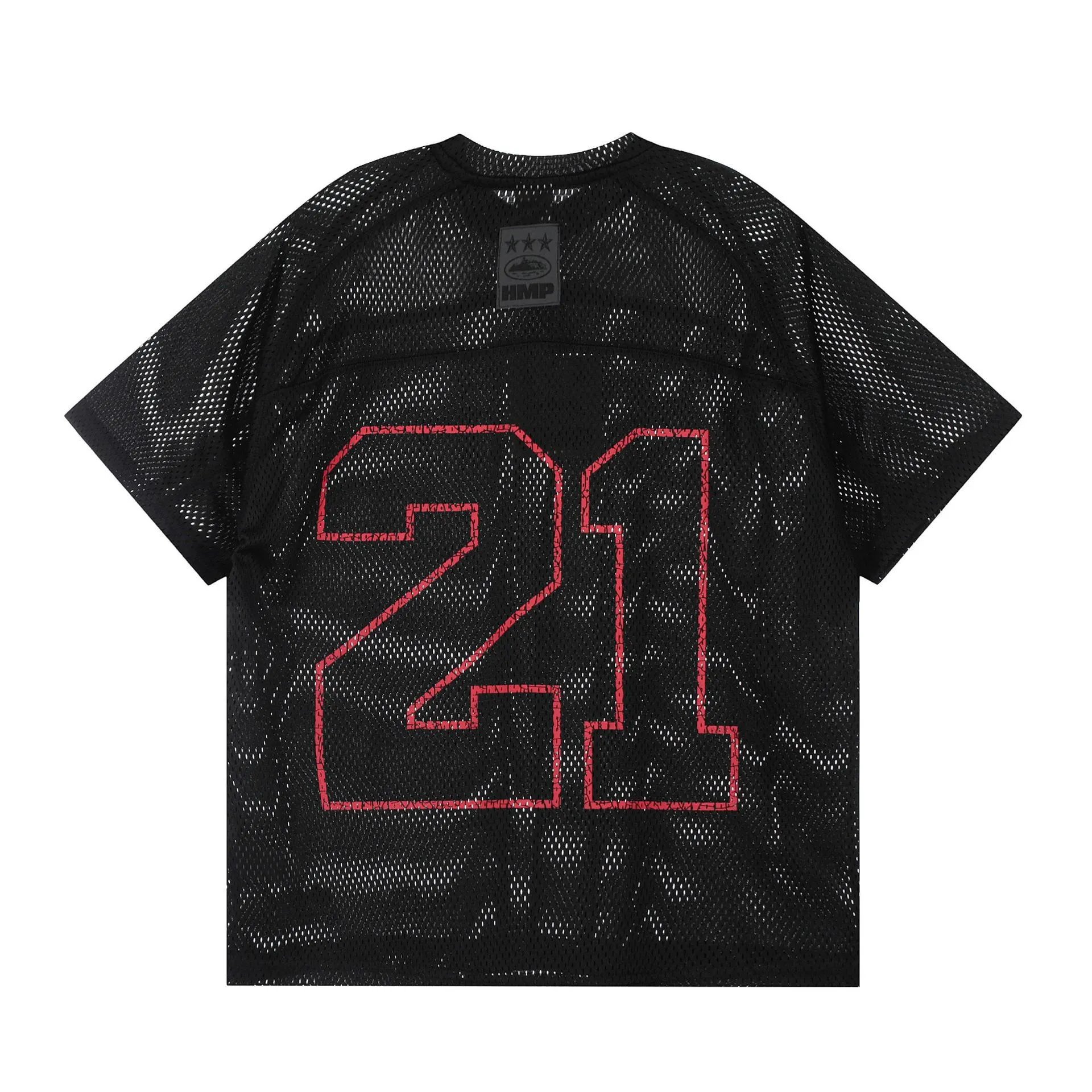 Design Mesh Shorts Black with Red '21' and Sword Emblem - 7