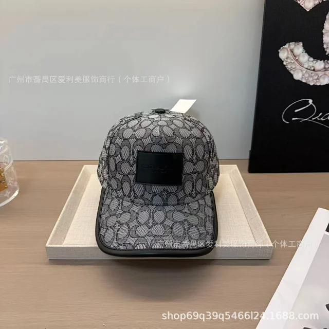 Coach Hats Baseball Cap with All-Over C Pattern and Leather Logo Patch product detail image 16