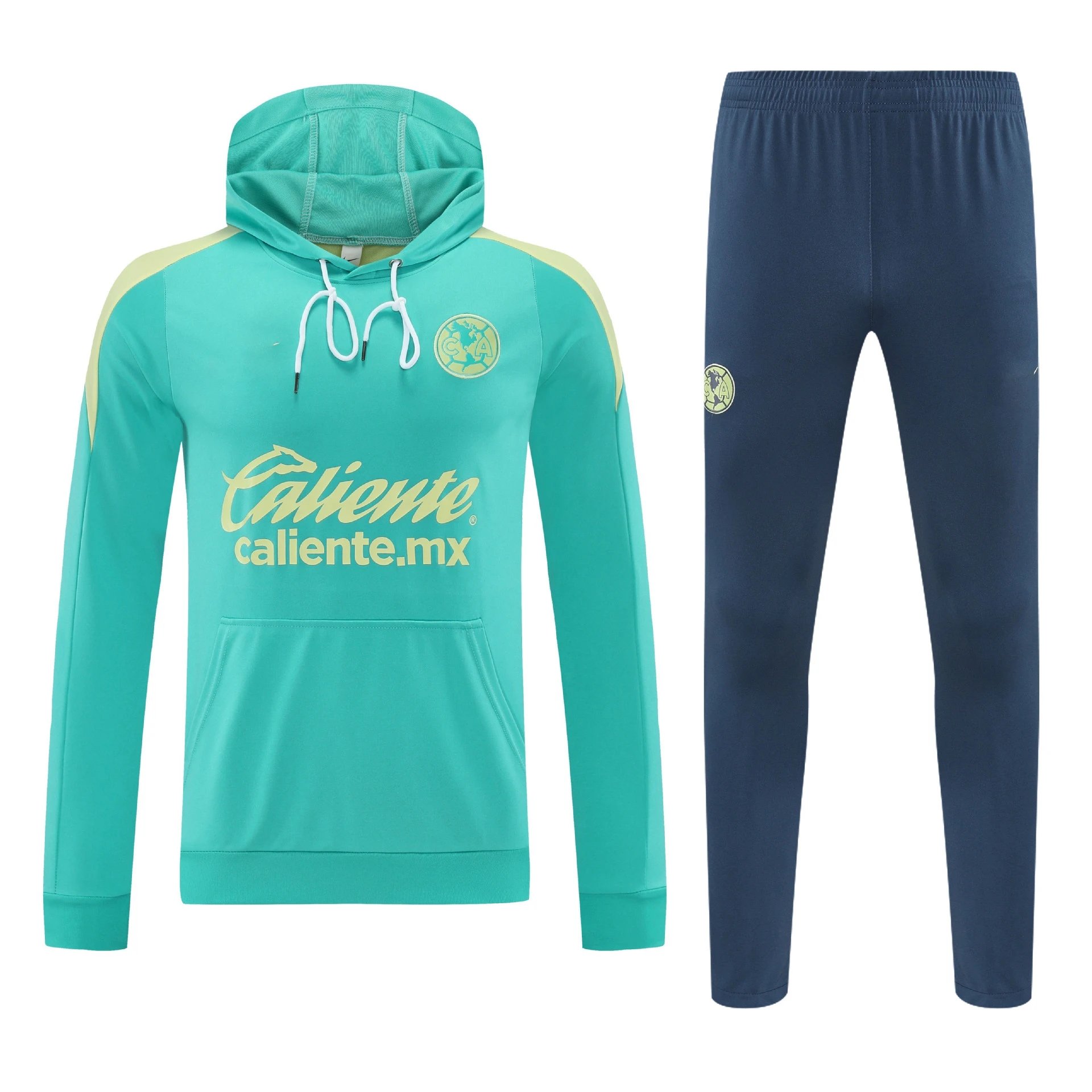 Flamengo Training Hoodie and Sweatpants Set Turquoise Navy Tracksuit - 4