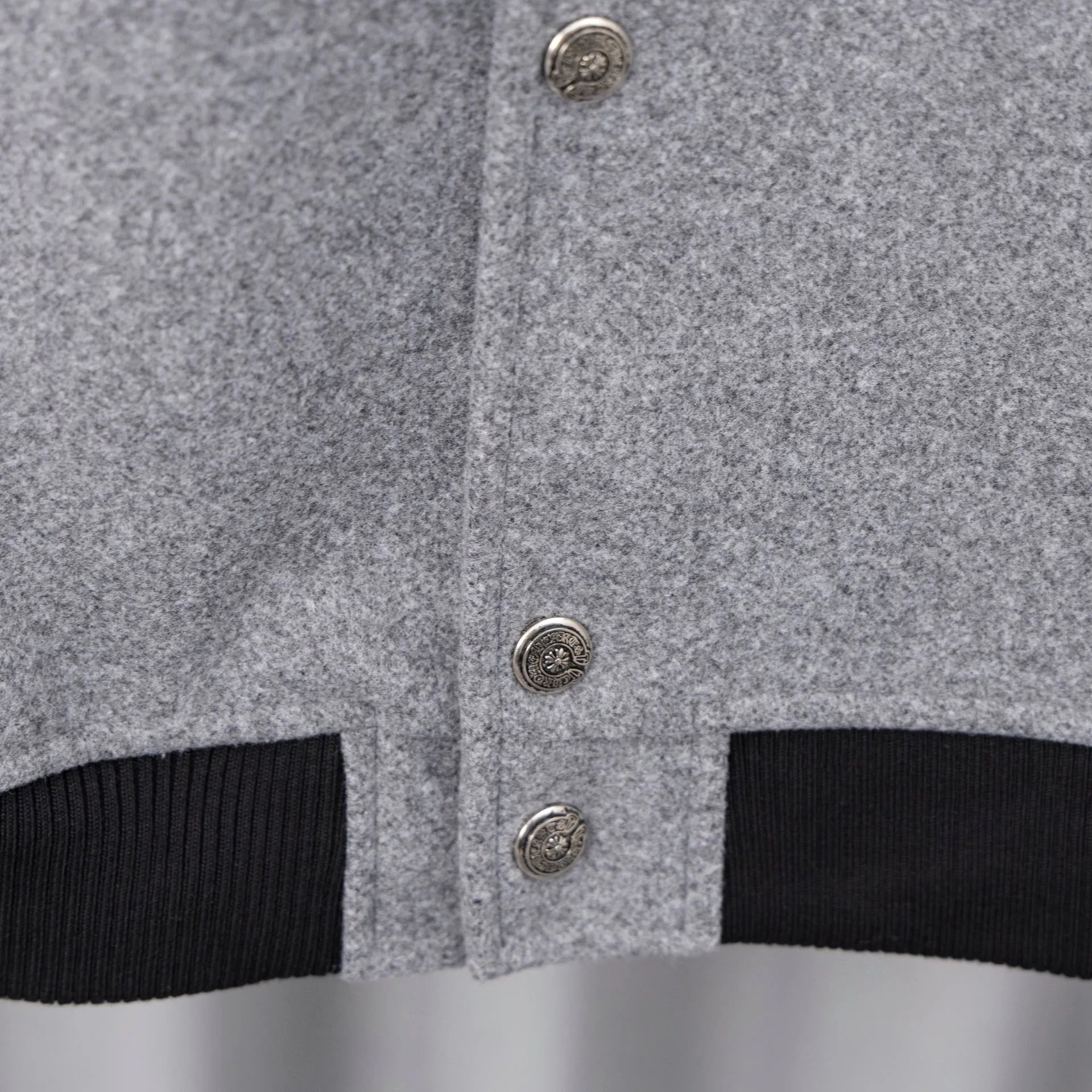 Chrome Hearts Varsity Jacket Black and White Outerwear Jacket - 34