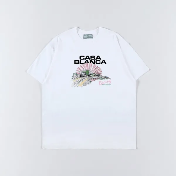 Casablanca Racing Graphic Print White T-Shirt - 1