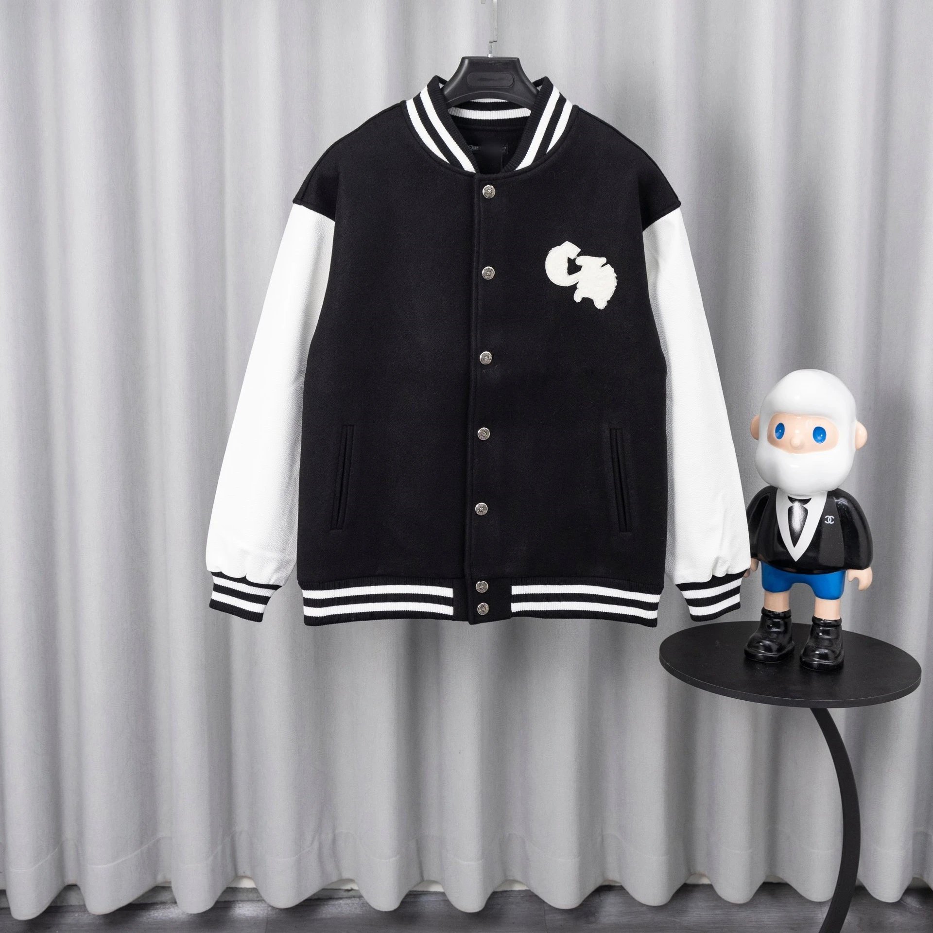 Chrome Hearts Varsity Jacket Black and White Outerwear Jacket - 36