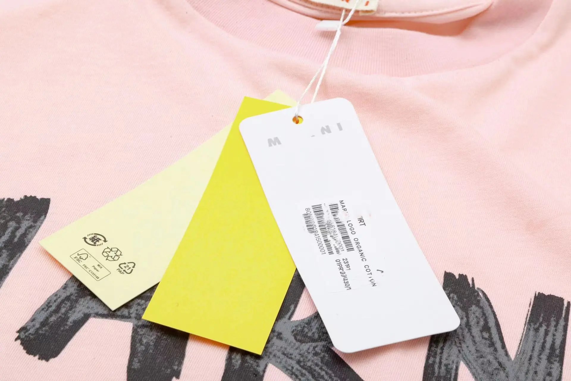 Marni Logo Print Orange Brushstroke T-Shirt White - 6