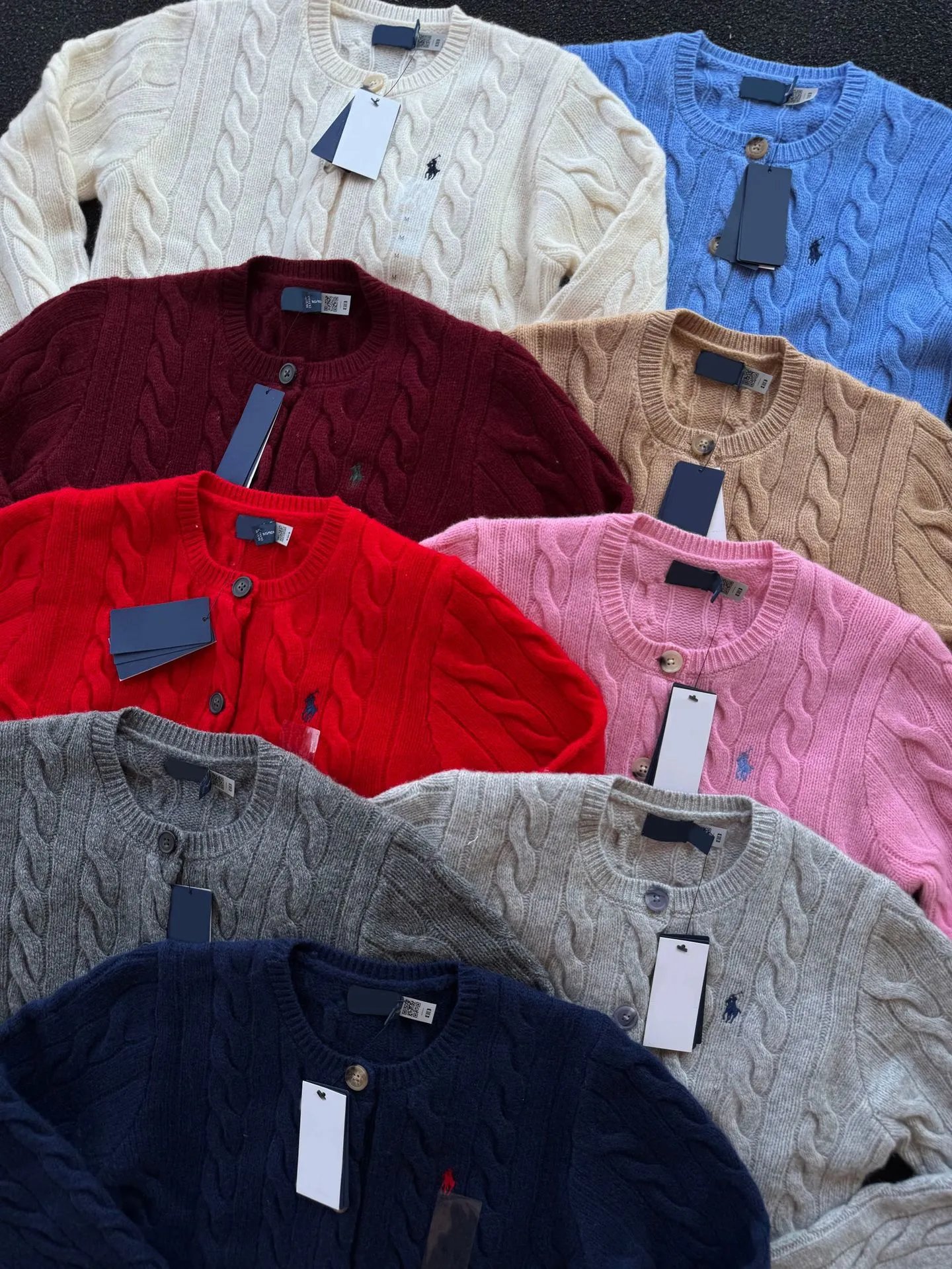 Polo Ralph Lauren Cable Knit Cardigan Pink Sweater - 5