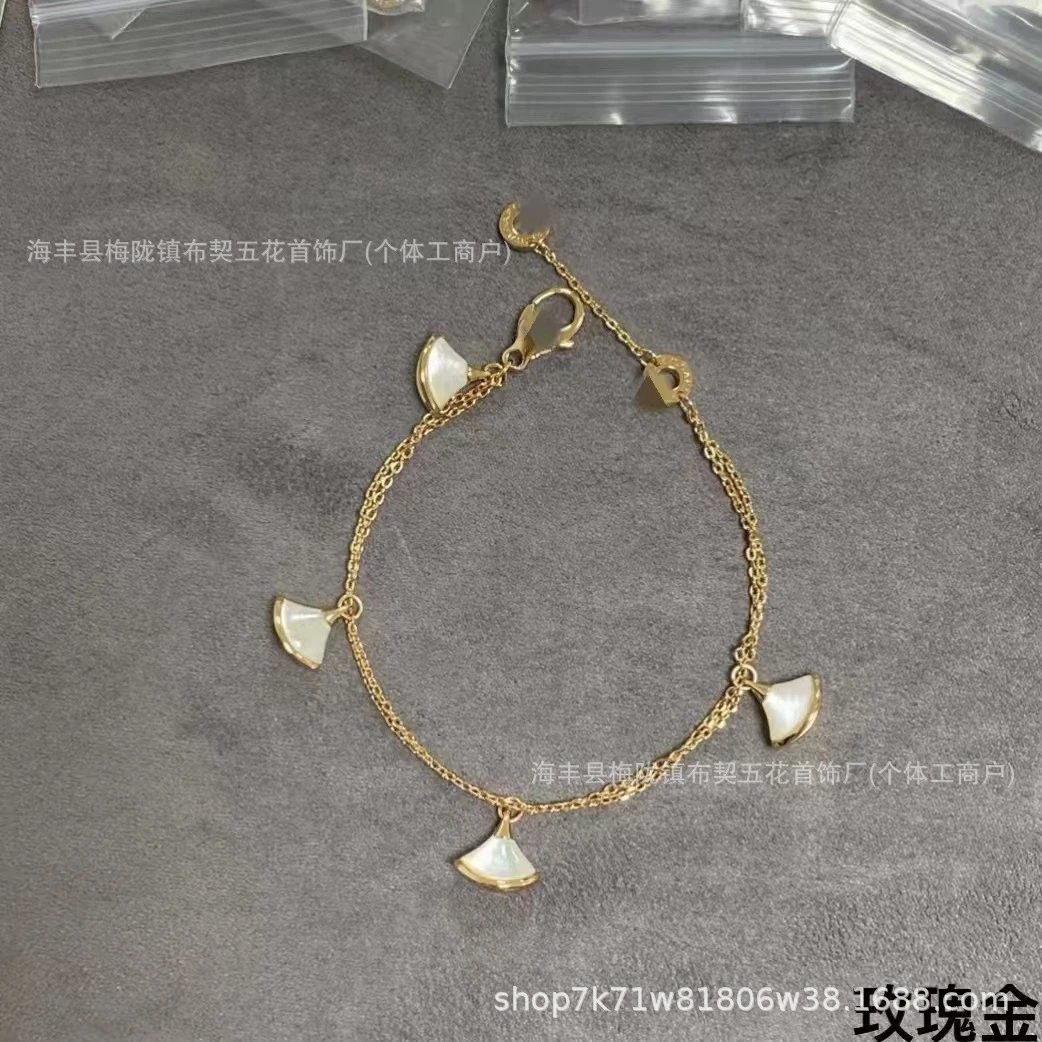 Design Fan Shell Pendant Gold Chain Bracelet Jewelry - 10