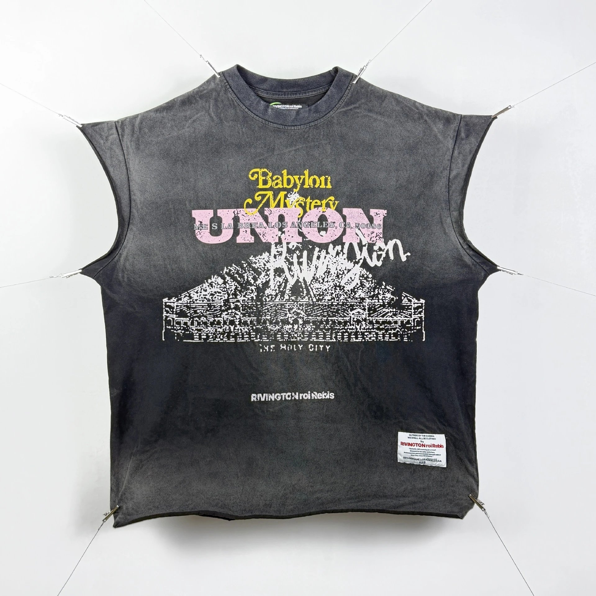 Design Sleeveless Graphic Tee Dark Gray T-Shirt - 23