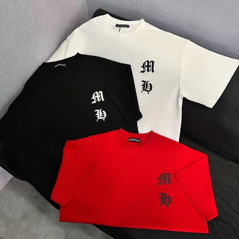 Design Gothic Letter M / L Red Oversized T-Shirt - 33