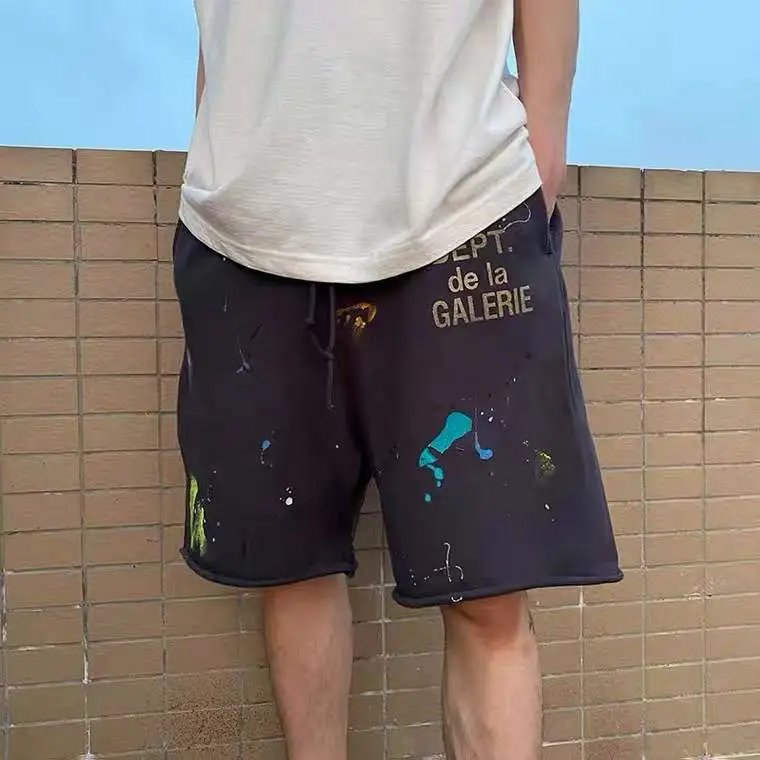 Gallery Dept Paint Splatter Shorts Olive Green Shorts - 23