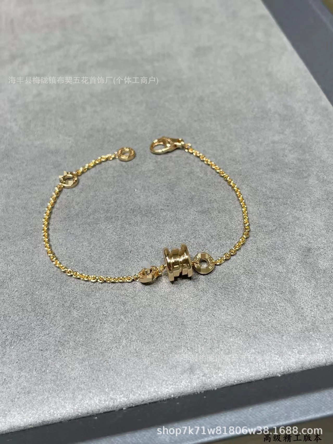 Design CNC Small Waist Chain Bracelet in White Gold with Pave Zirconia Jewelry - 9