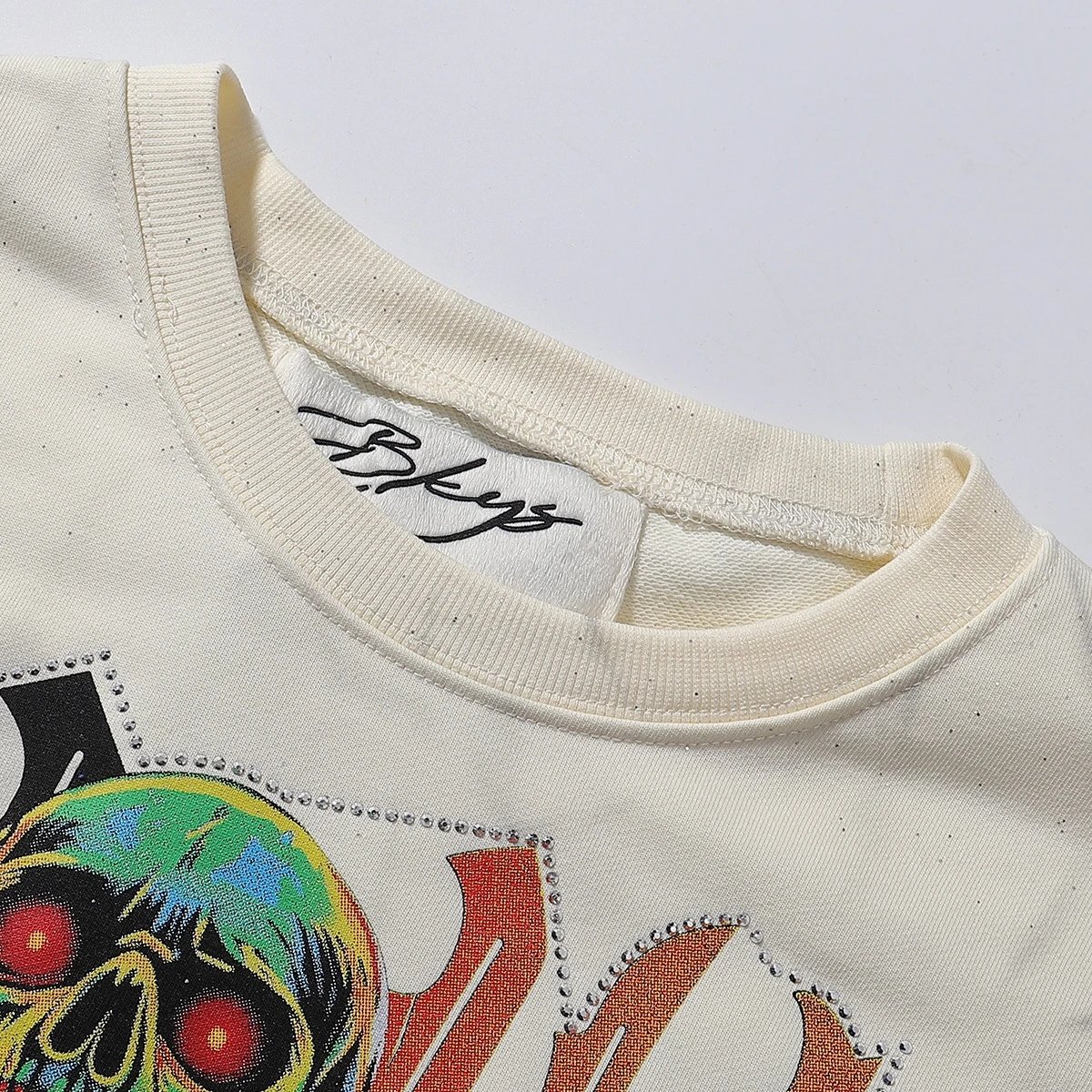 Design Bkys Punk Skull Graphic Oversized T-Shirt Black T-Shirts - 66