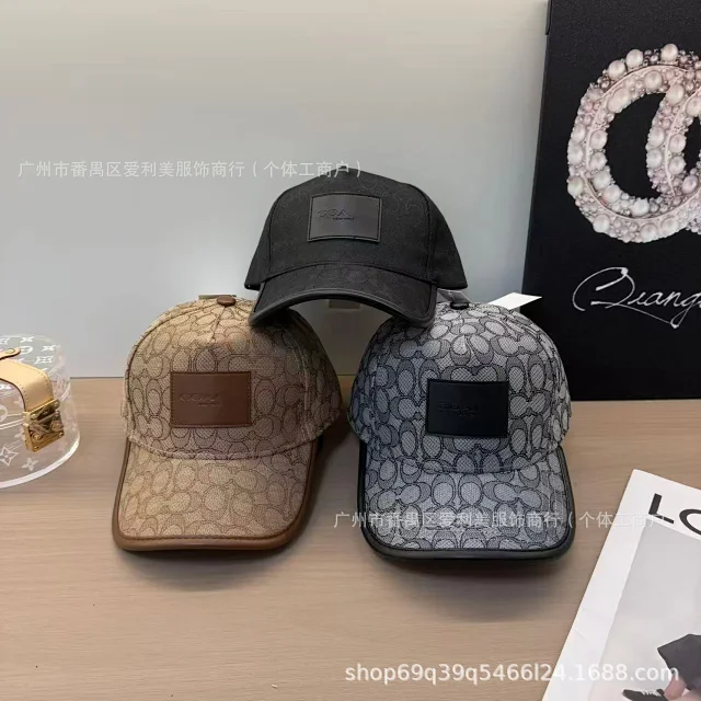 Coach Hats Baseball Cap with All-Over C Pattern and Leather Logo Patch product detail image 1