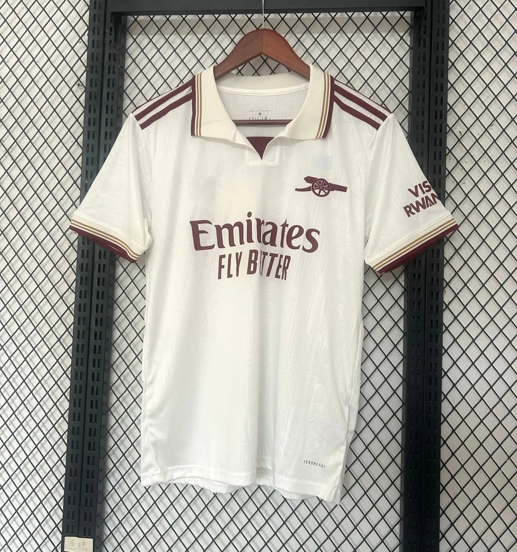 Arsenal FC 2023-24 Champions League Third Kit White Burgundy Jersey - 17