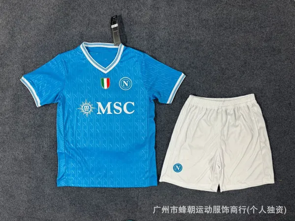 SSC Napoli 2023-24 Third Kit Blue and White Jersey Set - 1