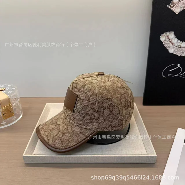 Coach Hats Baseball Cap with All-Over C Pattern and Leather Logo Patch product detail image 11