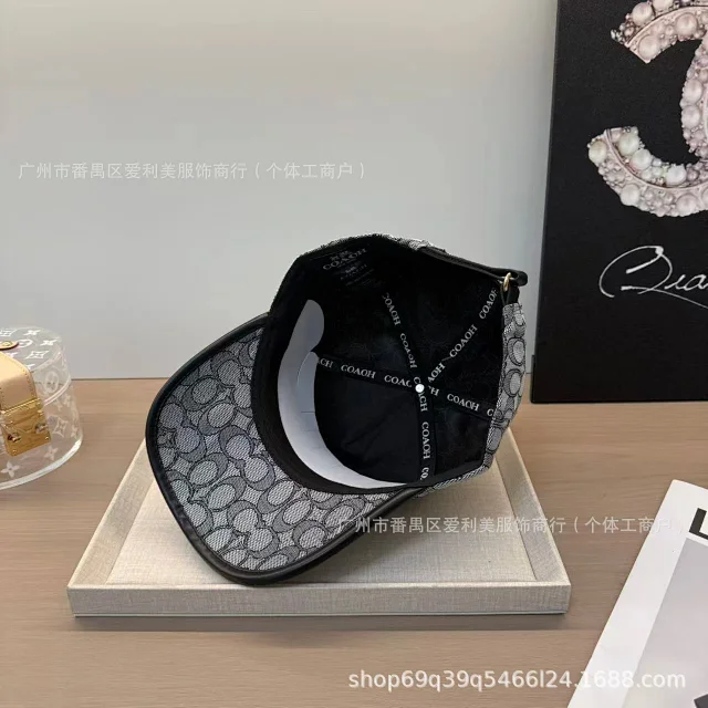 Coach Hats Baseball Cap with All-Over C Pattern and Leather Logo Patch product detail image 13