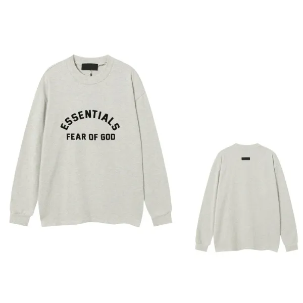 Fear of God Essentials Arch Logo Crewneck Sweatshirt Gray Sweater - 1