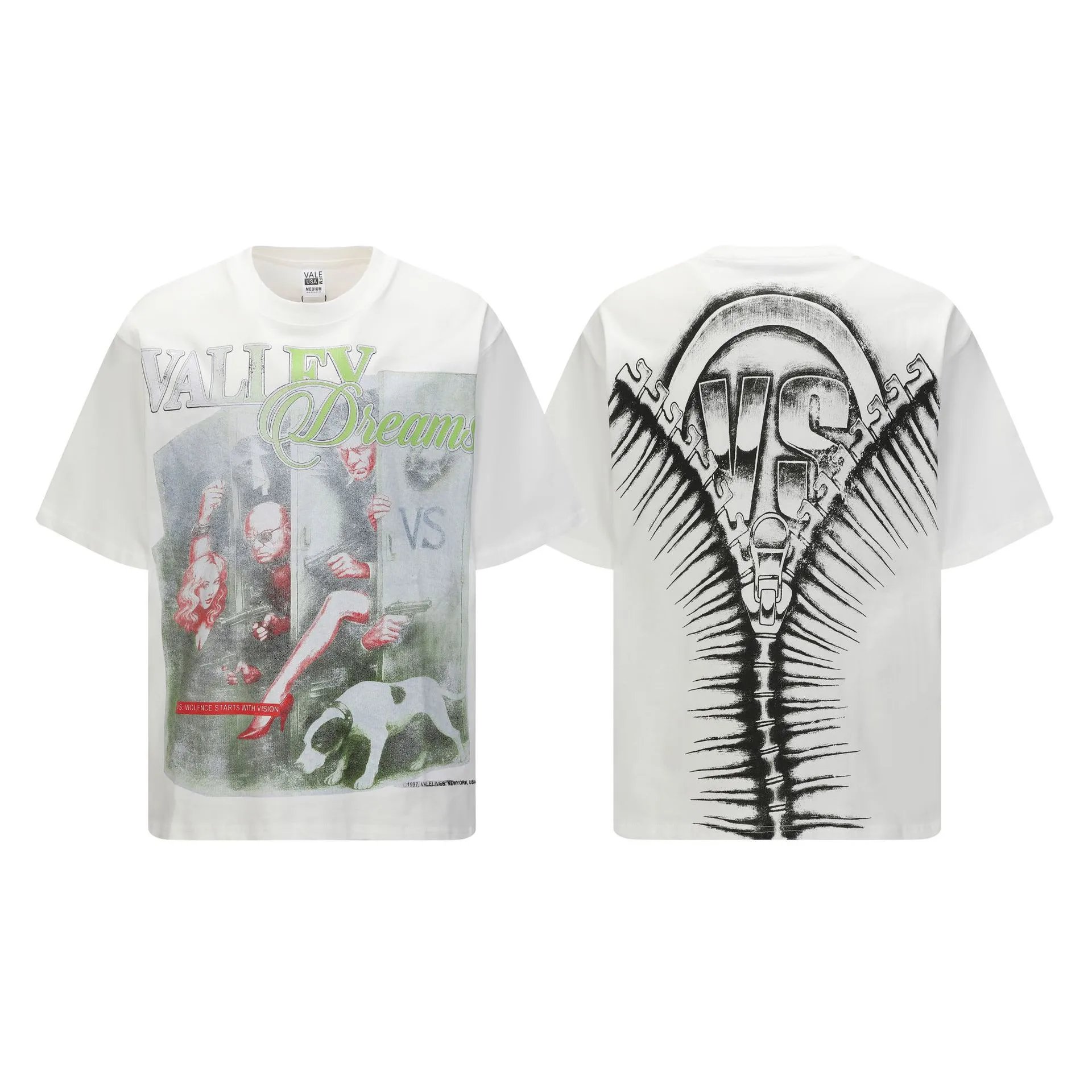 VALE T-Shirts Washed graphic print short-sleeve T-shirt image 3
