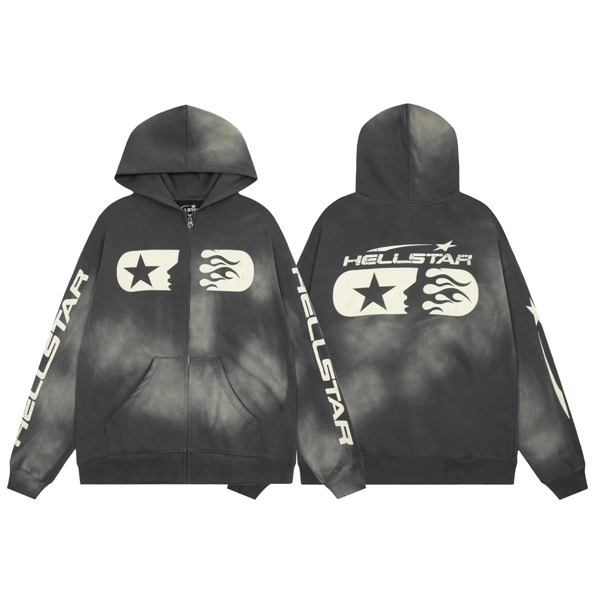 Hellstar Star Flame Hoodie Black - 4