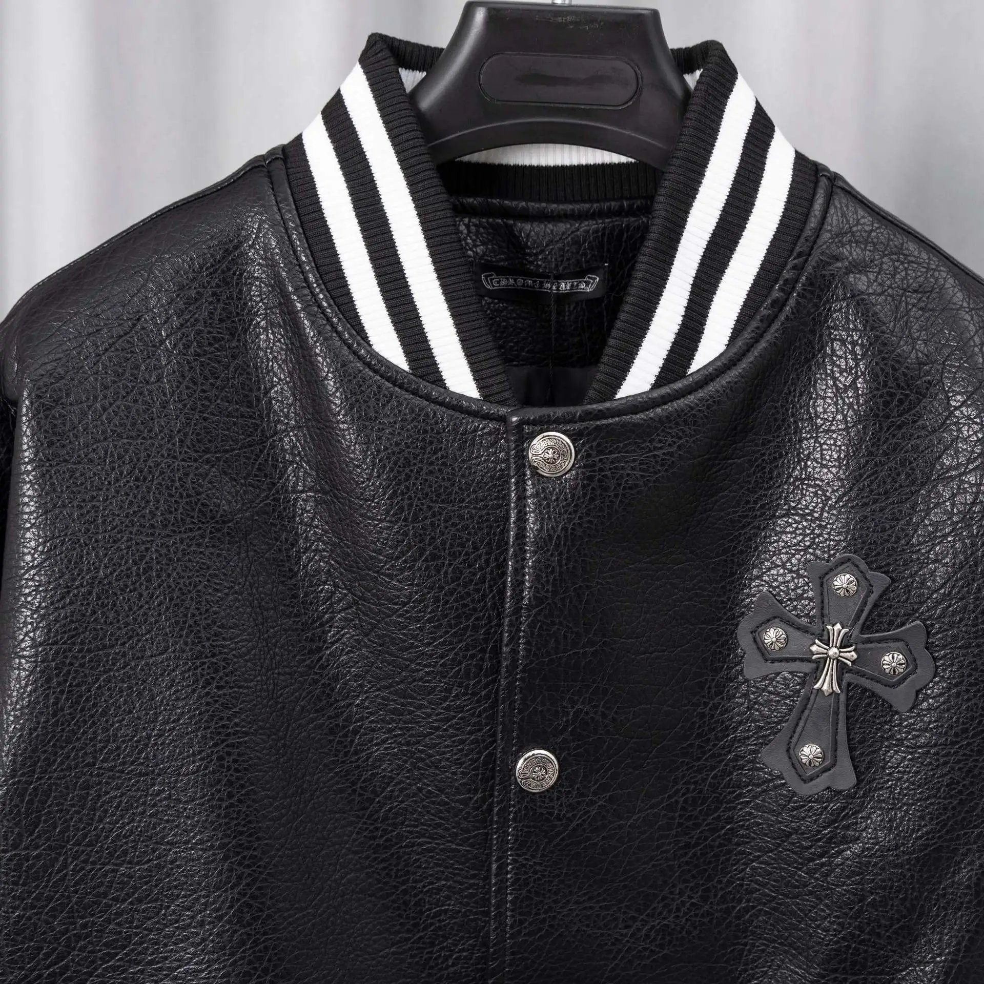 Chrome Hearts Varsity Jacket Black and White Outerwear Jacket - 16